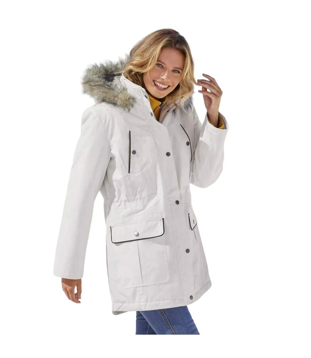 Parka femme blanc cassé Atlas For Women-2