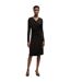 Robe Portefeuille Manches Longues Eular Surplice Femme Noir Boss-1