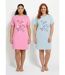 Chemise de nuit courte coton motif - lot de 2-1