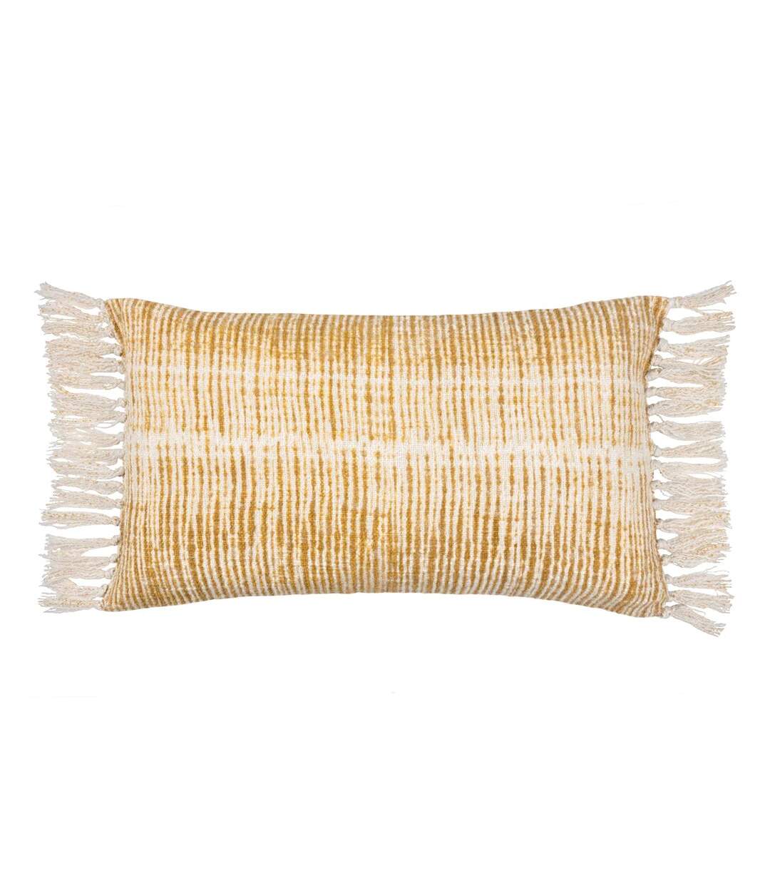 Sono ink fringed abstract cushion cover 60cm x 40cm cumin Yard