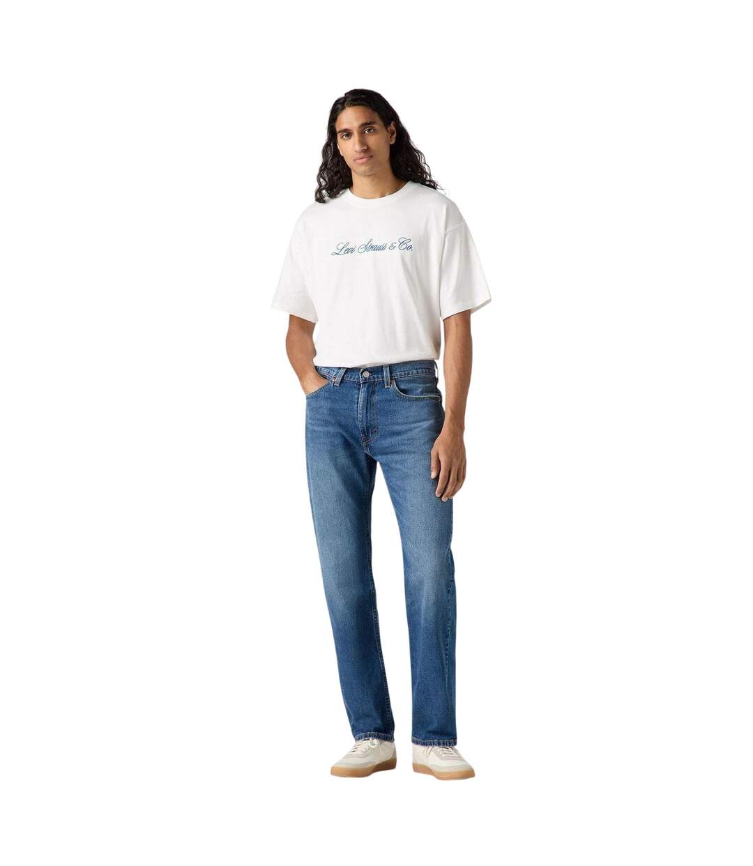 Mens 505 Blue Hour Denim Regular Jeans Blue Levis-1