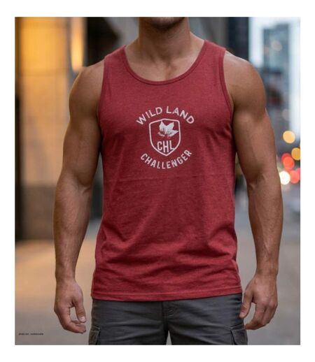 Débardeur homme Challenger SORRY2 bordeaux imprimé — Confort pur coton jersey
