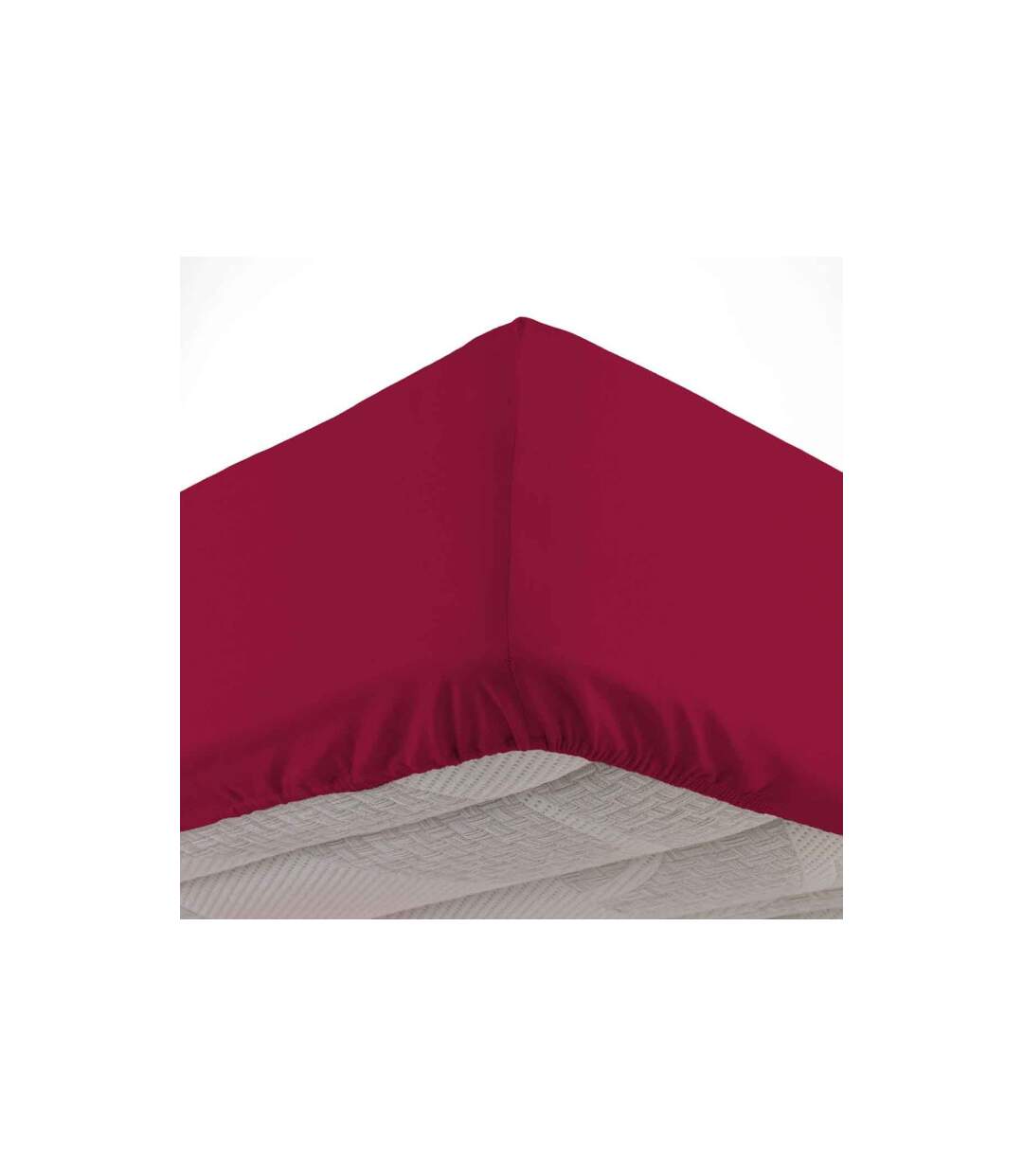 Drap Housse en Coton Biolina 140x190cm Bordeaux-1