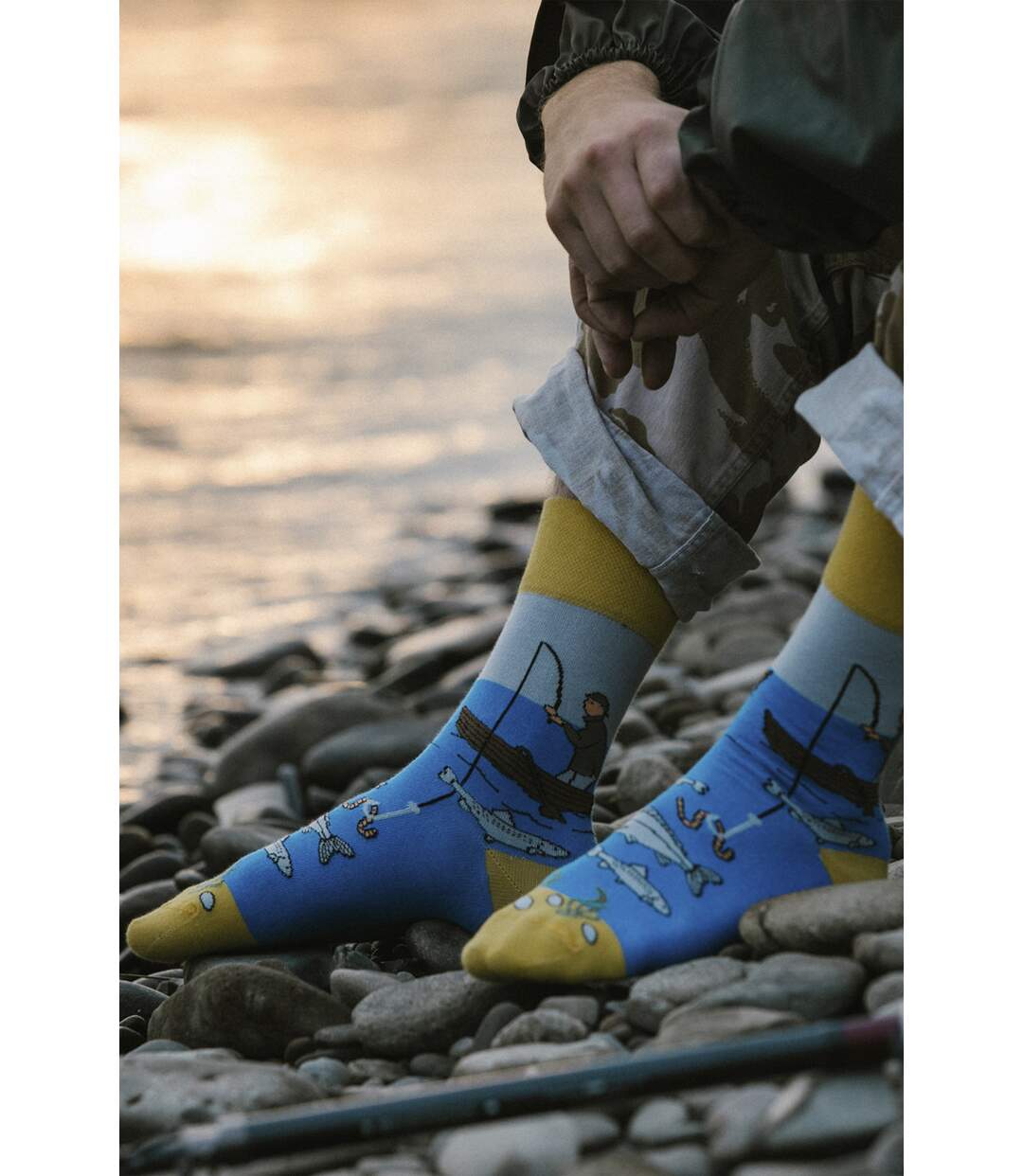 SPOX SOX - Chaussettes fantaisie dépareillées pour hommes et femmes - Chaussettes de pêche