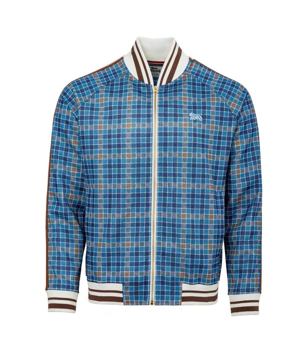 Mens Check Plaid Tracksuit Navy Lonsdale-2