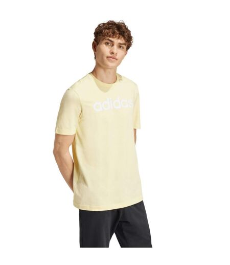 T-shirt Style Logo Brodé Essentials Linear Homme Jaune Adidas