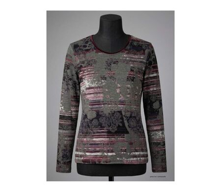 Tee-shirt MAYFLOWER RF141V col rond : l'élégance stretch au motif fleuri