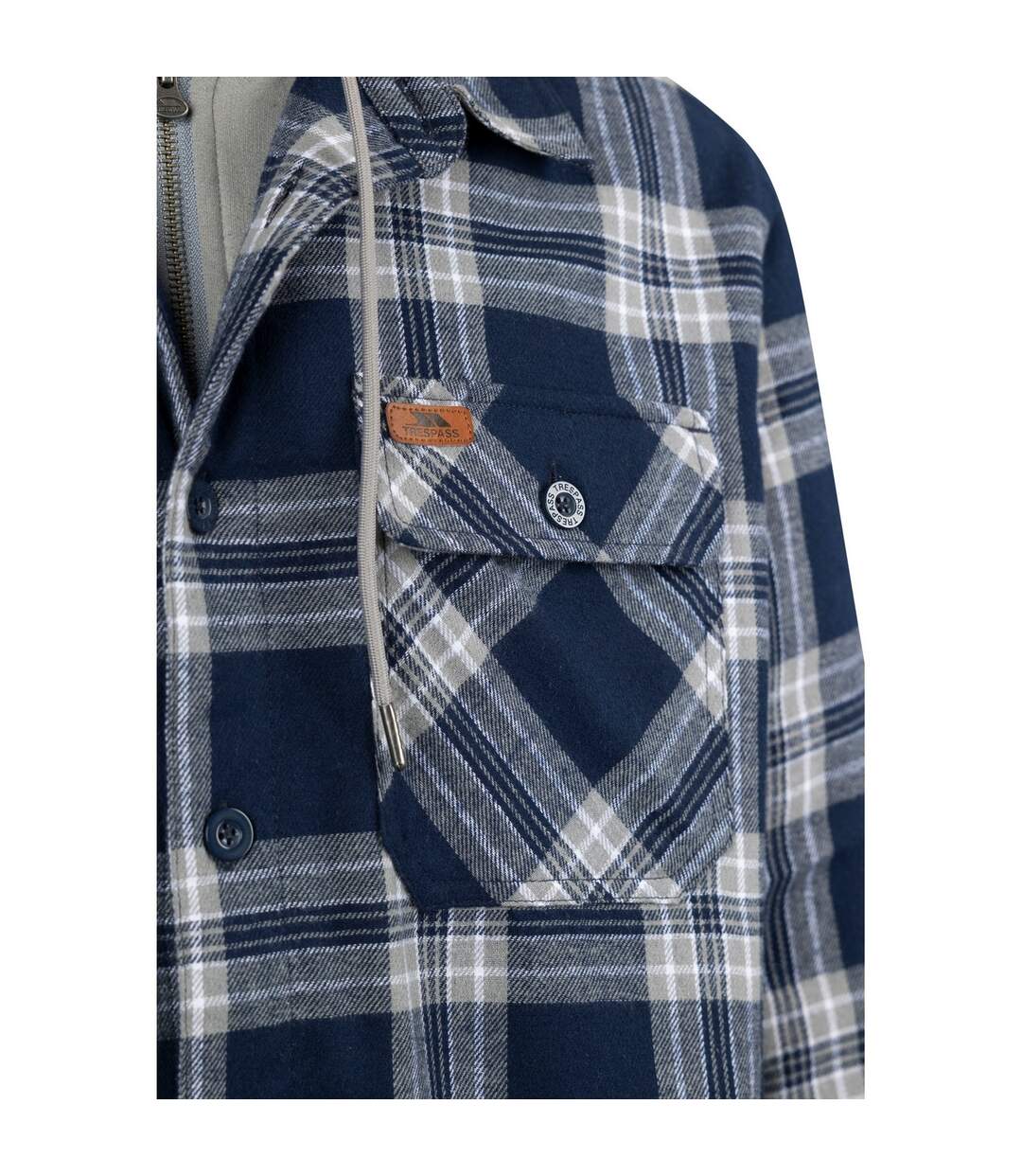 Mens Randie Checked Shirt Jacket Navy Trespass-4