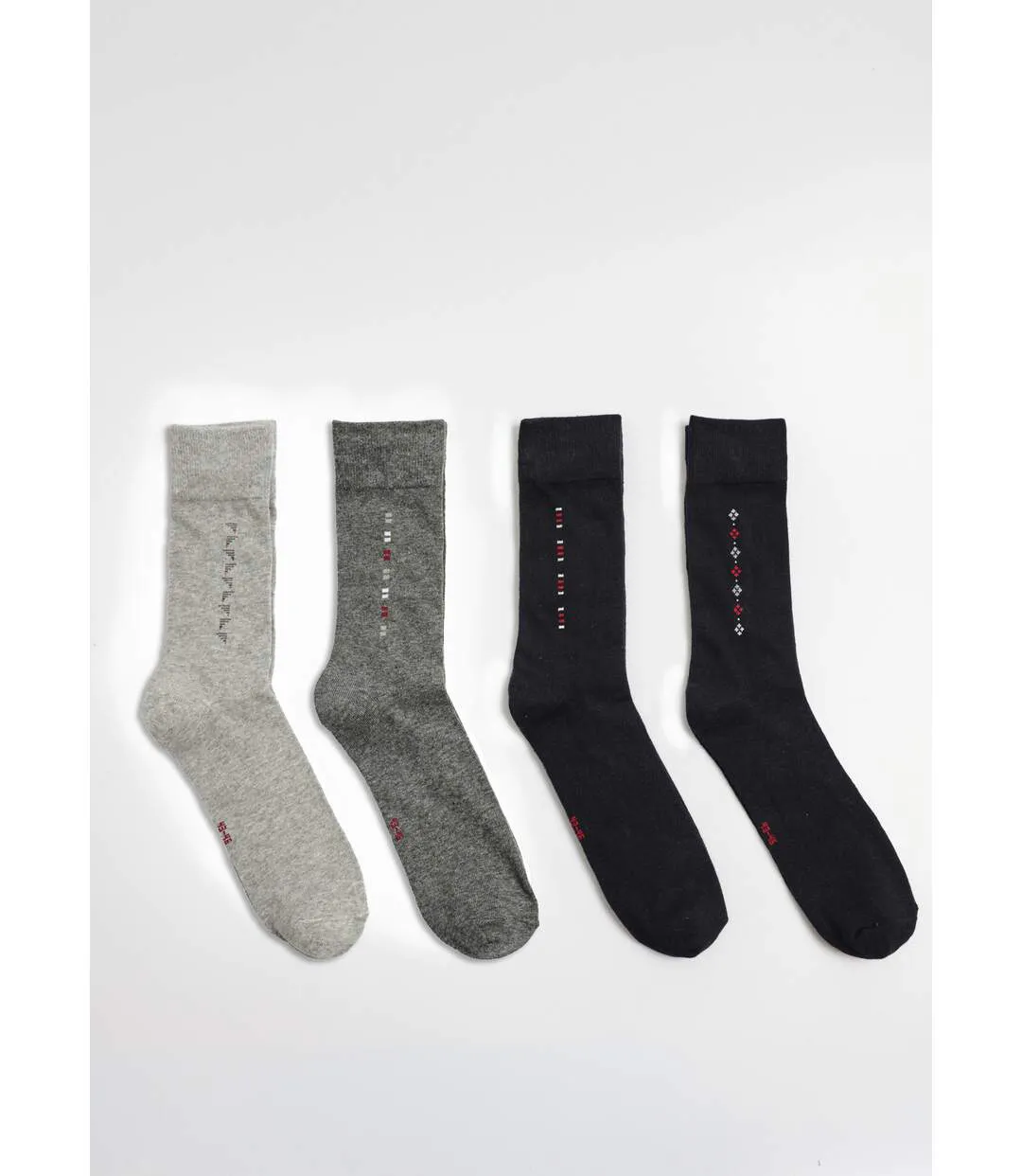 Lot de 4 Chaussettes petits motifs, clair-2