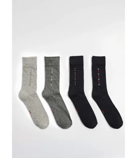Lot de 4 Chaussettes petits motifs, clair