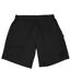 Mens Fleece Embroidered Logo Shorts Black Aquascutum-1