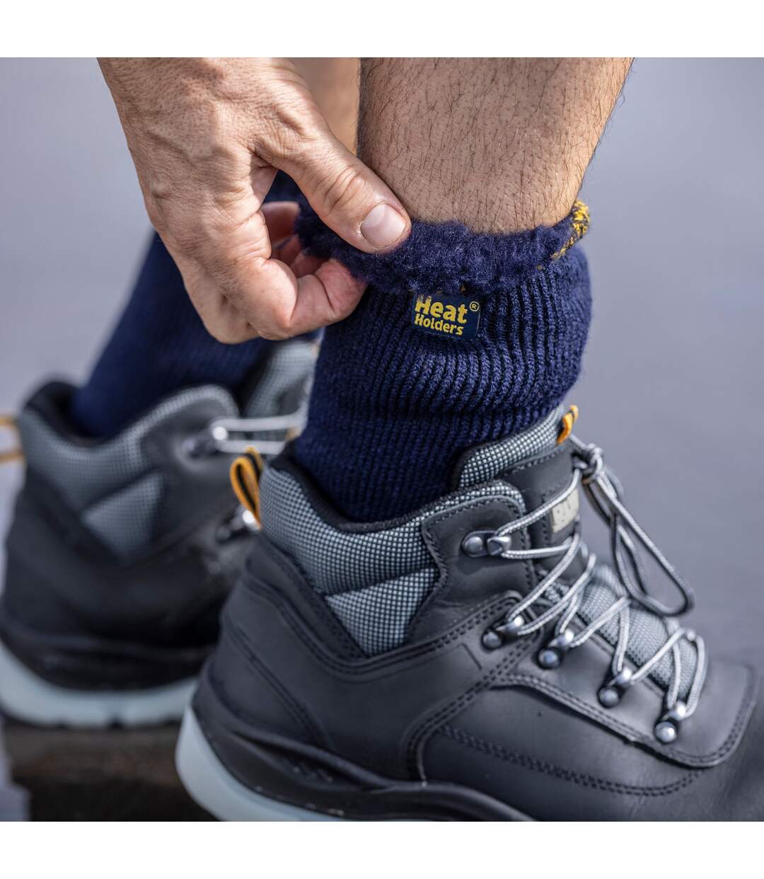 3-Pack Unisex Winter Crew Work Socks in Black with Reinforced Heel & Toe-5