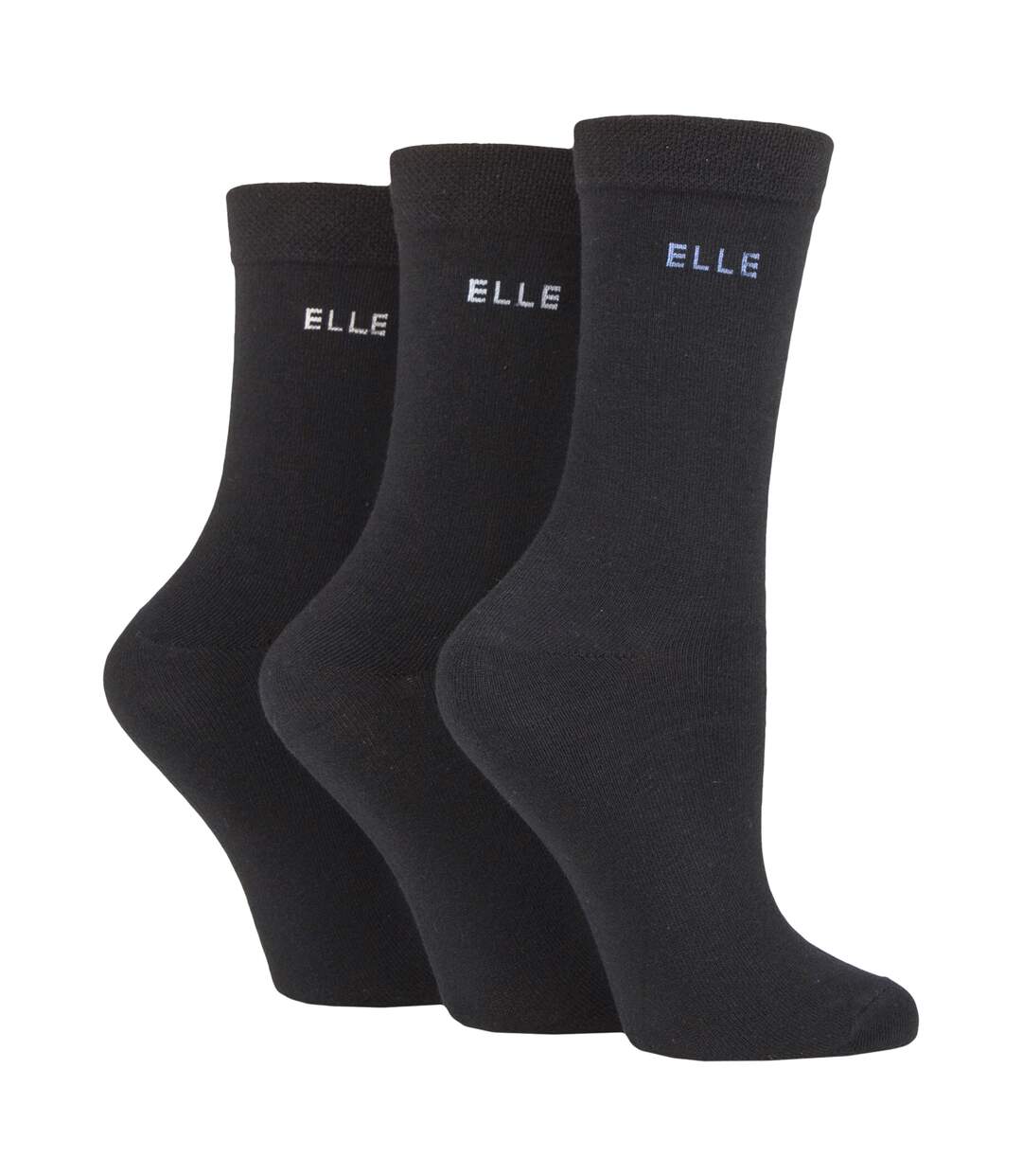 3 Pack Ladies Plain Cotton Socks - Soft Breathable Everyday Comfort Fit-1