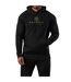 Mens Lettering Raglan Hoodie Black Gold Gym King-2