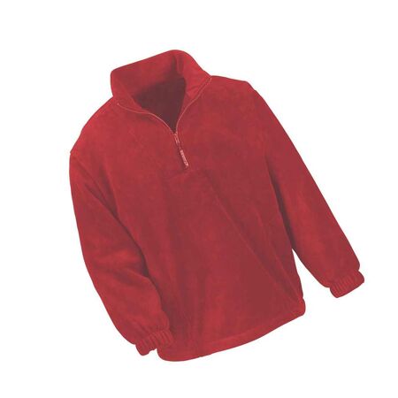 Adults unisex polartherm zip neck fleece red Result