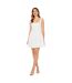 Womens/ladies Square Neck Mini Dress White Odd Muse-1