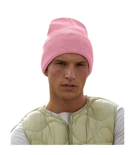Bonnet À Manchettes Original Pour Adultes, Unisexe Rose Clair Beechfield
