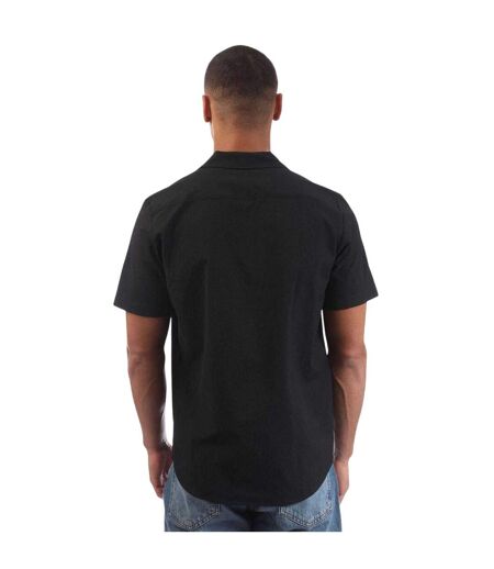 Mens Ellino Polyester Short-sleeved Shirt Black Hugo