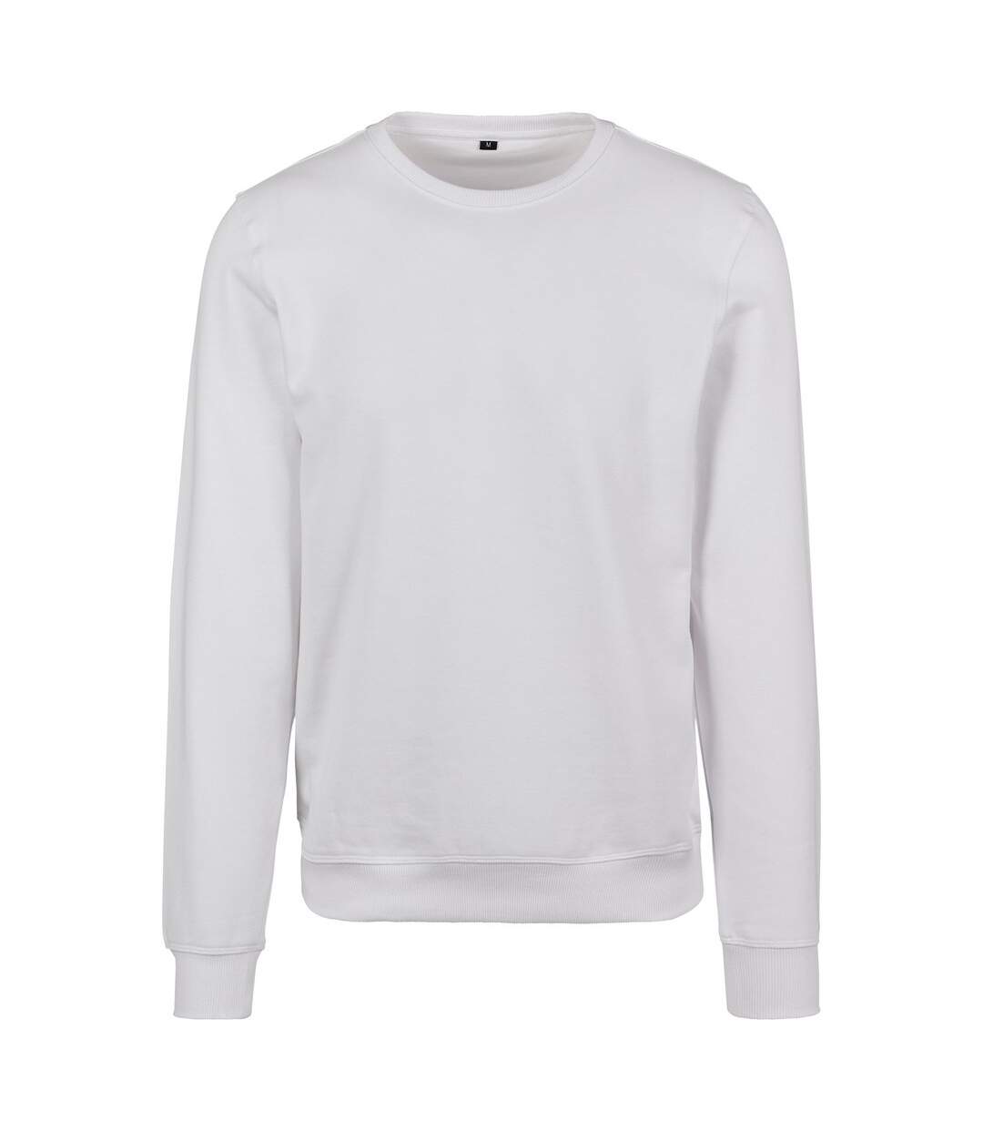 Mens Premium Crew Neck Sweater White Build Your Brand-1