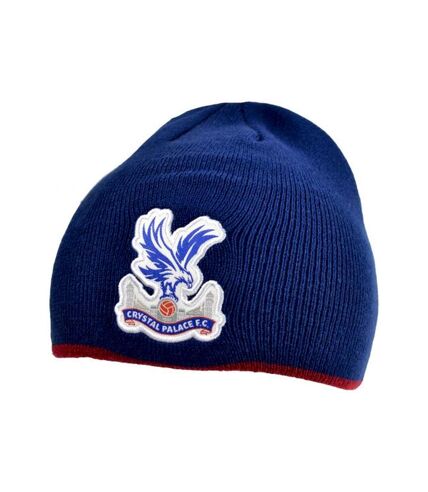 Crystal Palace FC Crest Knitted Roll Down Beanie (Navy/Red/White) - UTBS3428