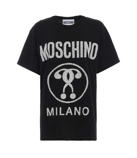 Mens Question Mark Logo T-shirt Black Moschino
