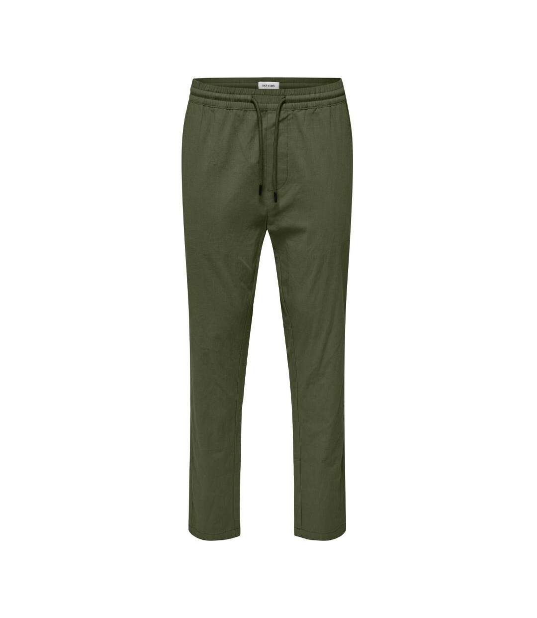 Pantalon fluide kaki homme only & sons capri - l-1