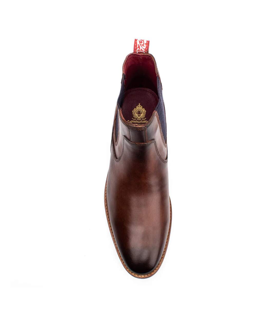 Mens leather chelsea boots burnt brown Base London-4