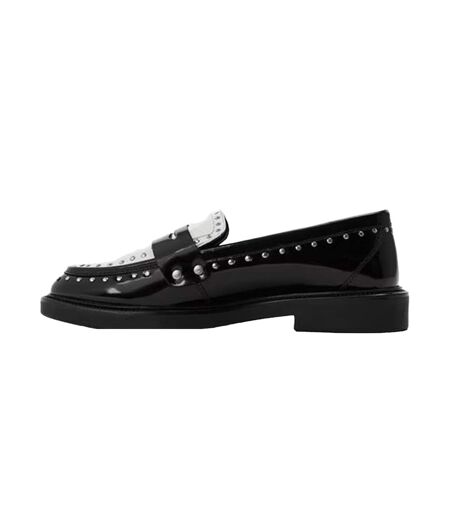 Womens/ladies Studded Formal Block Heel Penny Loafers Coco Black Steve Madden