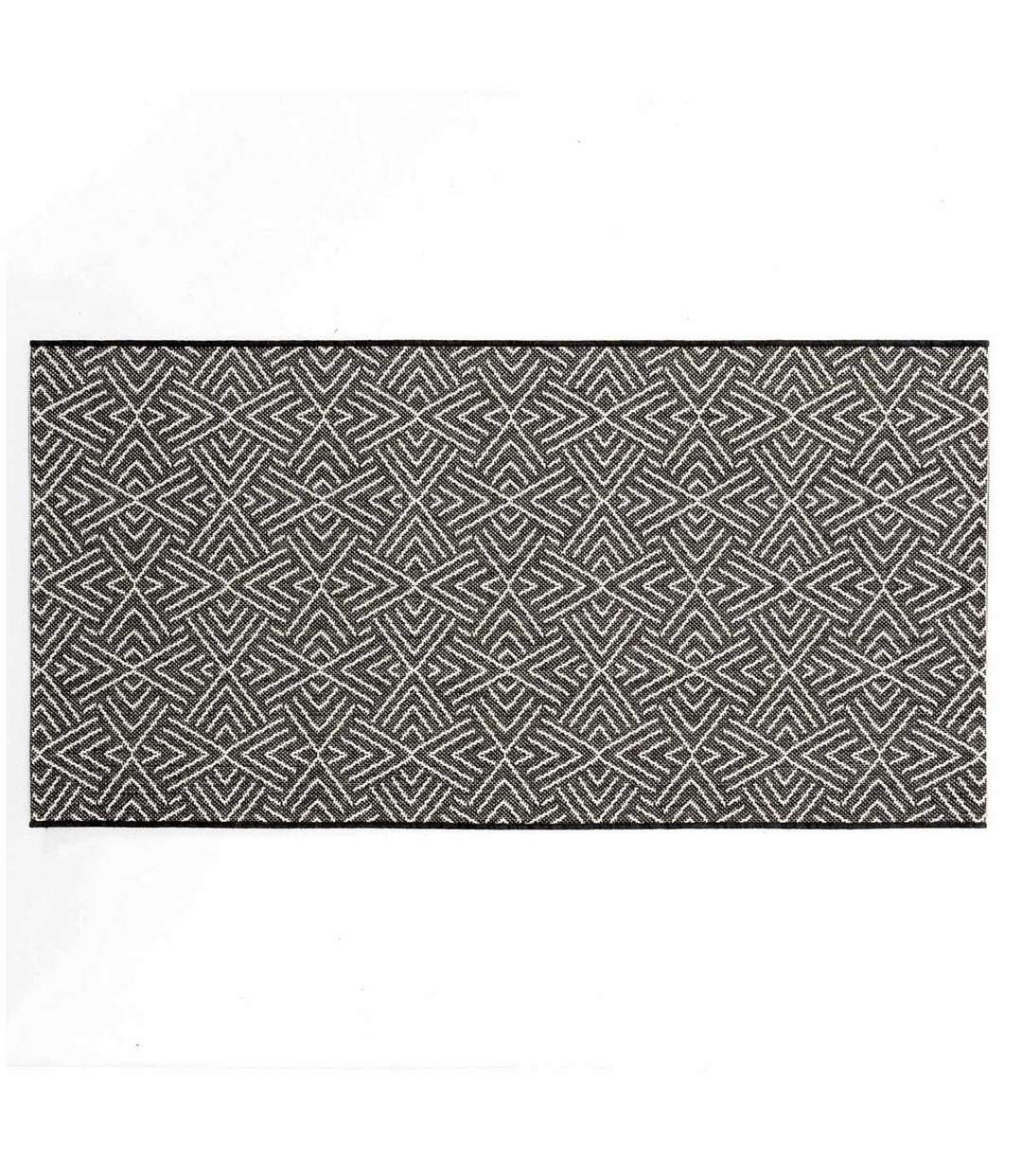 Tapis Tissé Déco Aztek 80x150cm Noir-1