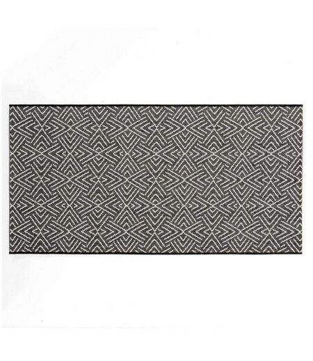 Tapis Tissé Déco Aztek 80x150cm Noir