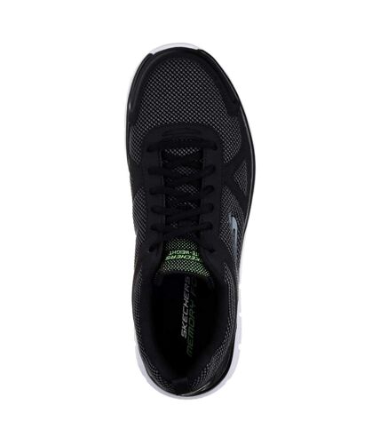 Mens track bucolo leather trainers black/white Skechers