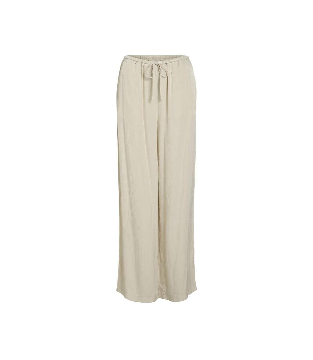 Pantalon fluide beige femme vila viselma-1