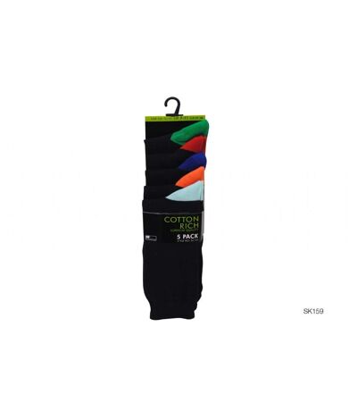 RJM Mens Contrast Socks (Pack of 5) (Multicolored)