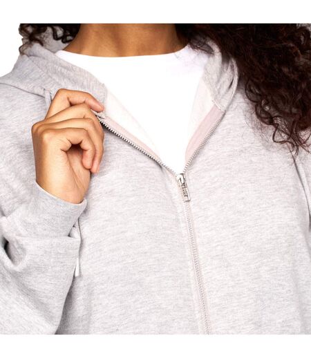 Womens/ladies fabrica full zip hoodie grey marl Juice