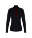 TriDri Womens/Ladies Long Sleeve Performance Quarter Zip Top (Black/Red) - UTRW6551
