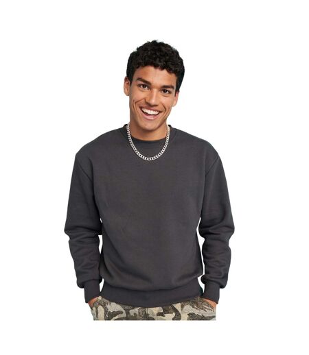 Unisex adult signature heavyweight sweatshirt solid charcoal Awdis