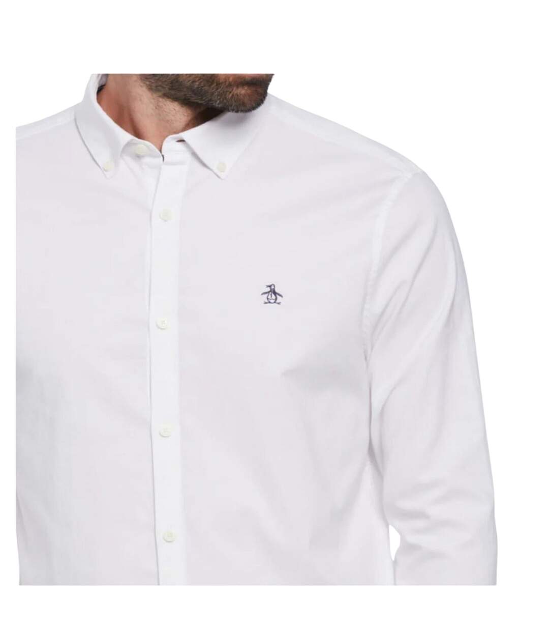 Chemise Manches Longues Sticker Pete Homme Blanc Vif Original Penguin-3