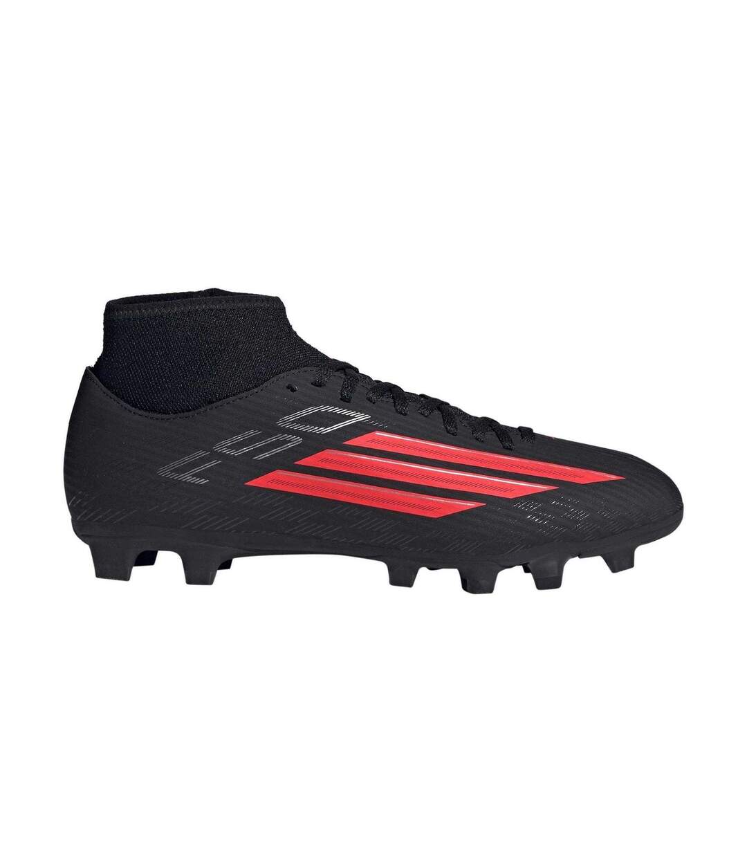 Mens F50 Club Mid Cut Firm Ground Football Boots Black Red Adidas-1
