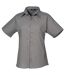 Chemisier À Manches Courtes Femme Gris Foncé Premier-1