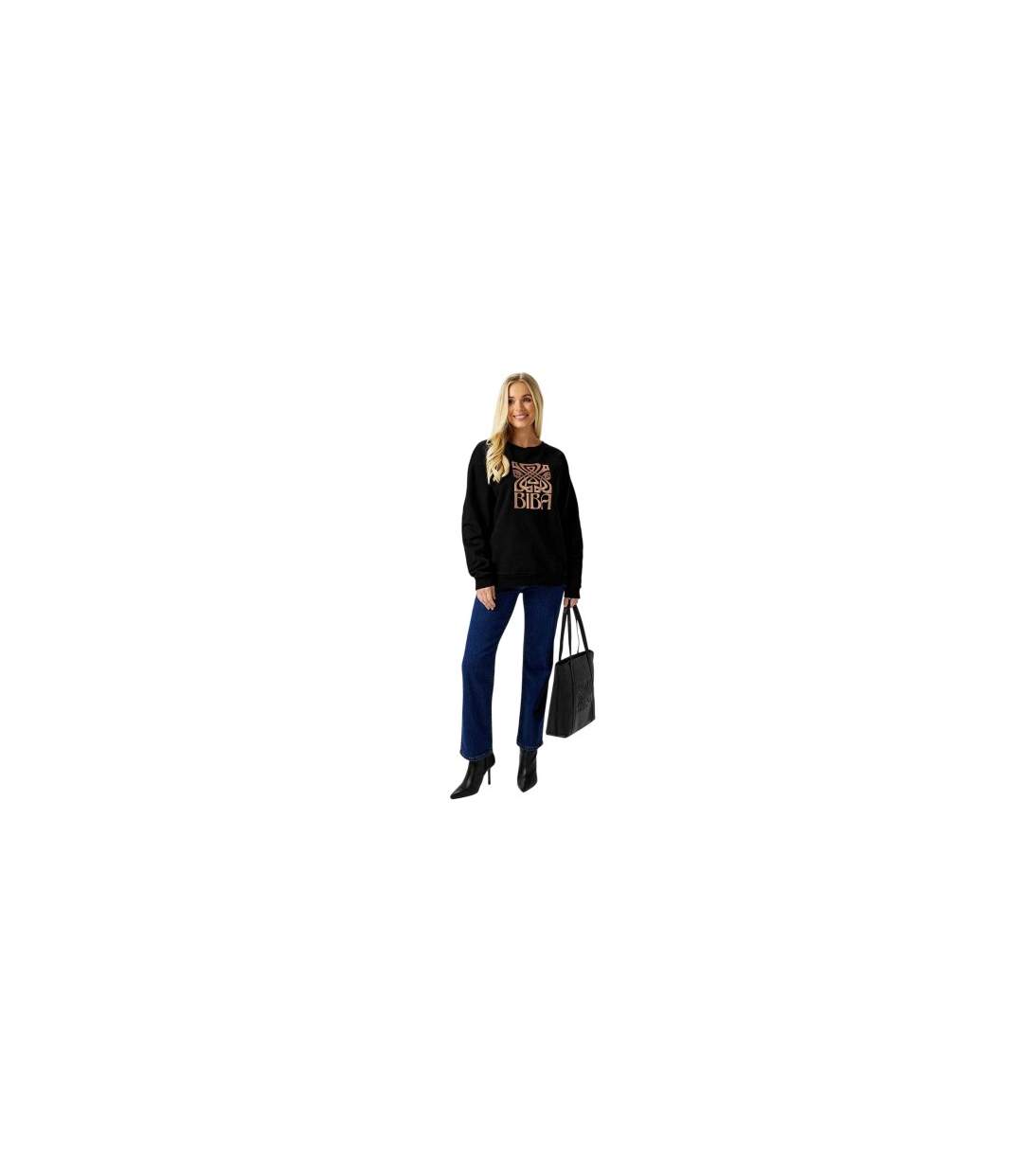 Sweat Motif/style Imprimé Graphique Femme Noir Biba-1