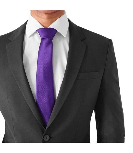 Mens Ribbed Silk Twill Formal Tie One Size Purple Haines And Bonner