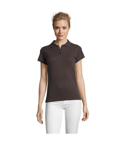 SOLS Womens/Ladies Perfect Pique Short Sleeve Polo Shirt (Dark Gray)