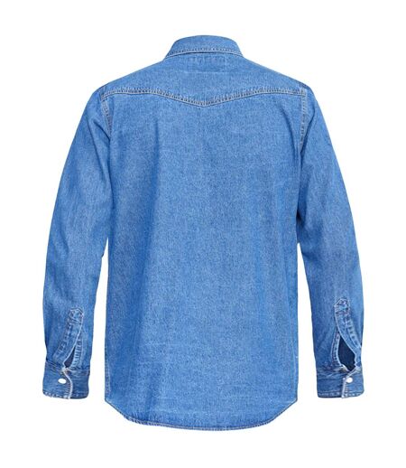 Duke Mens Western Style Denim Shirt (Stonewash) - UTDC101