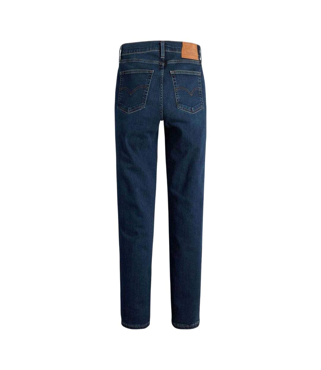 Womens/ladies High Rise Straight Jeans Blue Levis-3