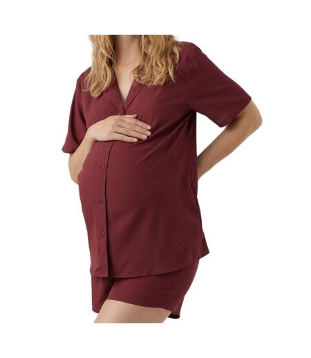 Pyjama de Grossesse Rouge Femme Mamalicious Monda - L