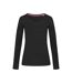 T-shirt À Manches Longues Claire Femme Noir Stedman-2