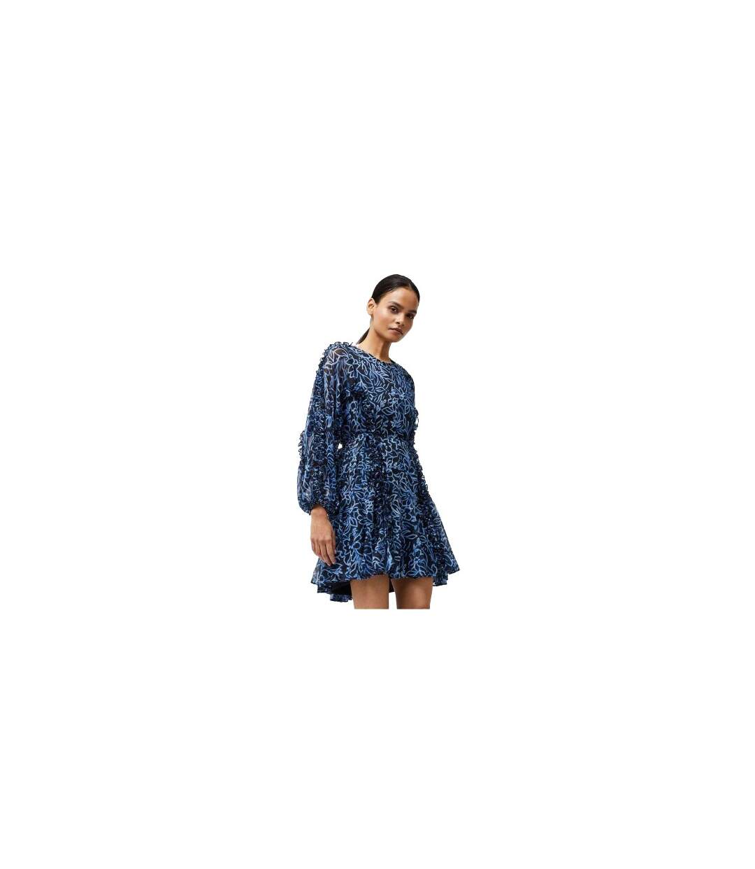 Robe Courte Motif/style Floral Abstrait Femme Bleu Marine French Connection-1
