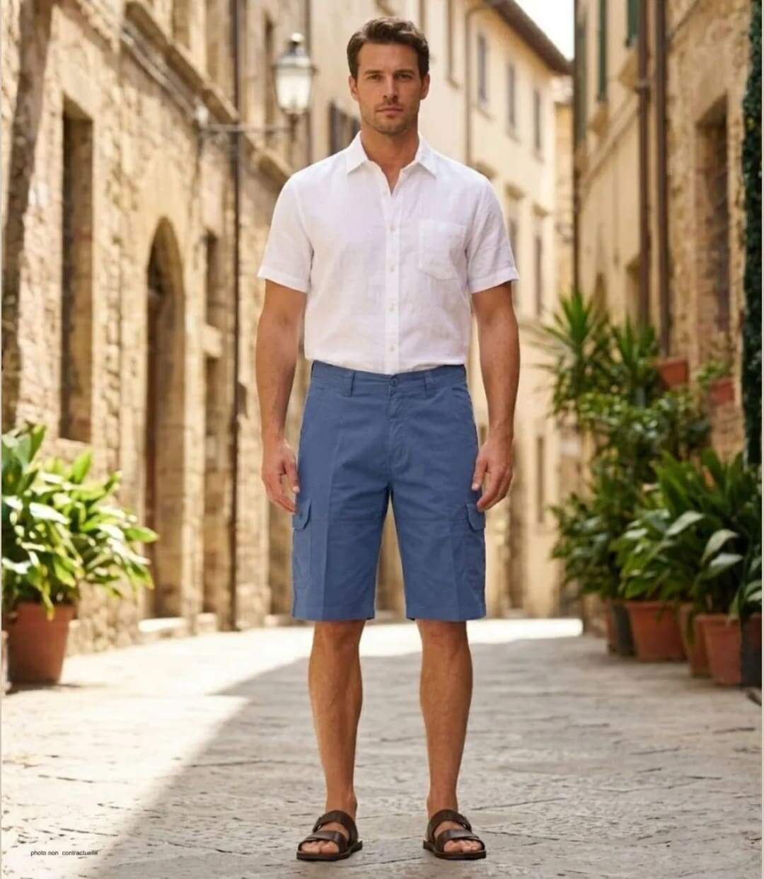Bermuda WINCHESTER ISLAND2 uni en coton : le short chic et confortable pour vos journées ensoleillées-5