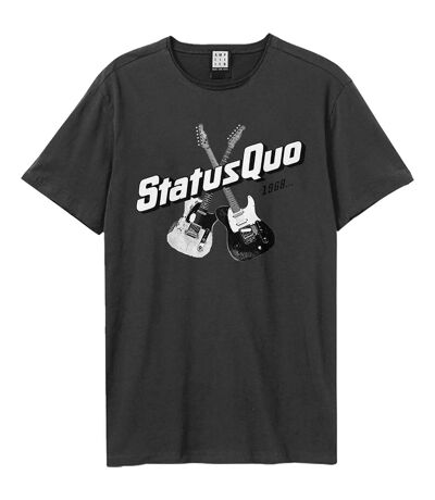 Unisex adult timeless badge status quo t-shirt charcoal Amplified