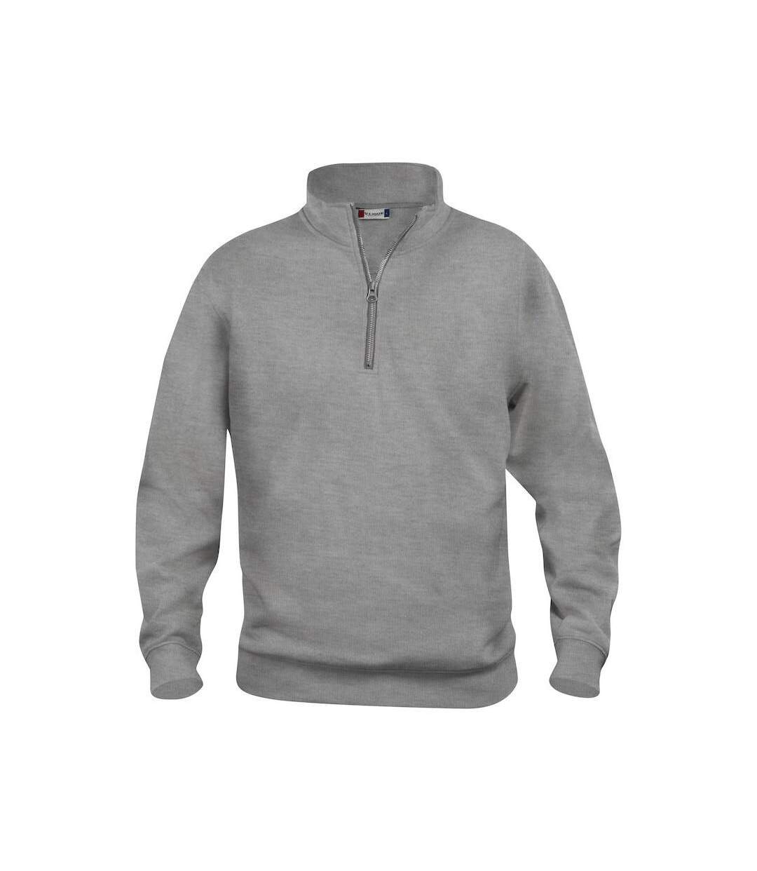 Unisex Adult Basic Half Zip Sweatshirt Grey Melange Clique-1